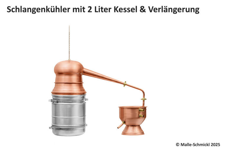 SUPREMA Schlangenkühler mit 2 Liter Kessel und Verlängerung