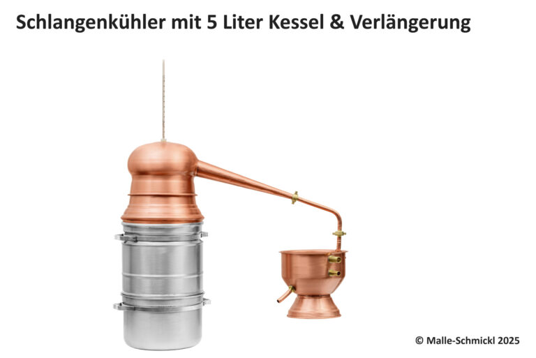 SUPREMA Schlangenkühler mit 5 Liter Kessel und Verlängerung